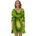 Kiwi Fruits, Close-up, Exotic Fruit Shoulder Cut Out Zip Up Dress View1