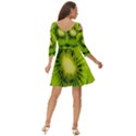 Kiwi Fruits, Close-up, Exotic Fruit Shoulder Cut Out Zip Up Dress View4