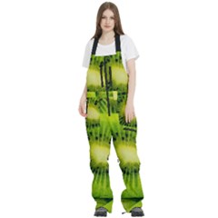 Kiwi Fruits, Close-up, Exotic Fruit Women s Front Zip Ski And Snowboard Bib Pants by kyorashop23