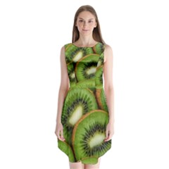 Kiwi Texture, Background With Kiwi, Fruits, Kiwi Sleeveless Chiffon Dress   by kyorashop23