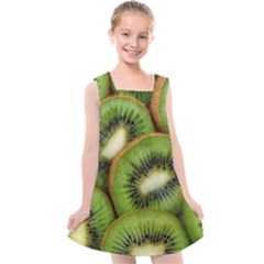 Kiwi Texture, Background With Kiwi, Fruits, Kiwi Kids  Cross Back Dress