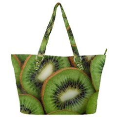 Kiwi Texture, Background With Kiwi, Fruits, Kiwi Full Print Shoulder Bag