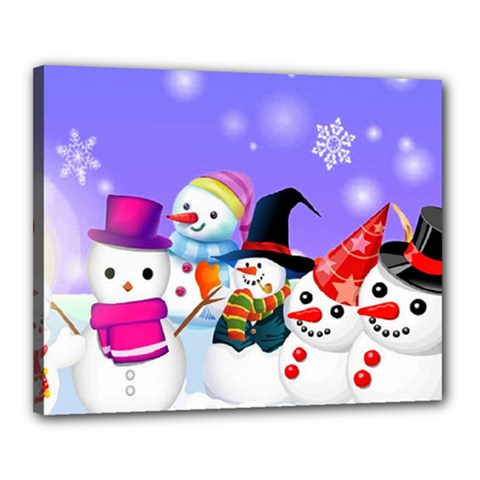 Let s Have Fun With Snowmen Canvas 20  X 16  (stretched)