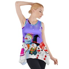 Let s Have Fun With Snowmen Side Drop Tank Tunic by kyorashop23