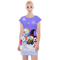 Let s Have Fun With Snowmen Cap Sleeve Bodycon Dress by kyorashop23