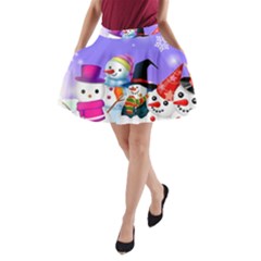 Let s Have Fun With Snowmen A-line Pocket Skirt