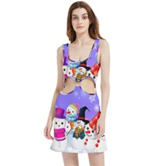 Let s Have Fun With Snowmen Velour Cutout Dress by kyorashop23