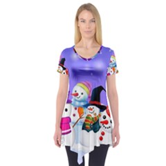 Let s Have Fun With Snowmen Short Sleeve Tunic 