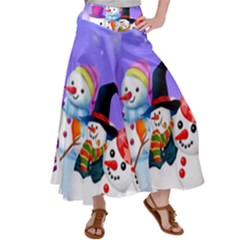 Let s Have Fun With Snowmen Women s Satin Palazzo Pants by kyorashop23