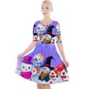 Let s Have Fun With Snowmen Quarter Sleeve A-Line Dress With Pockets View1