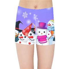 Let s Have Fun With Snowmen Kids  Sports Shorts