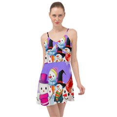 Let s Have Fun With Snowmen Summer Time Chiffon Dress