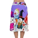 Let s Have Fun With Snowmen Velvet Flared Midi Skirt View2