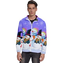 Let s Have Fun With Snowmen Men s High Neck Windbreaker