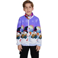 Let s Have Fun With Snowmen Kids  High Neck Windbreaker