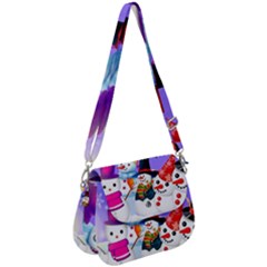 Let s Have Fun With Snowmen Saddle Handbag