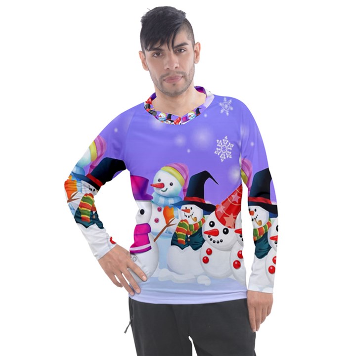 Let s Have Fun With Snowmen Men s Pique Long Sleeve T-Shirt