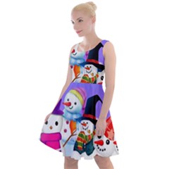 Let s Have Fun With Snowmen Knee Length Skater Dress by kyorashop23