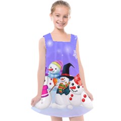 Let s Have Fun With Snowmen Kids  Cross Back Dress by kyorashop23