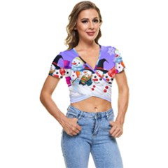 Let s Have Fun With Snowmen Short Sleeve Foldover T-shirt