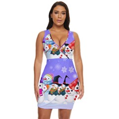 Let s Have Fun With Snowmen Draped Bodycon Dress by kyorashop23