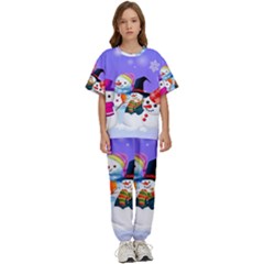 Let s Have Fun With Snowmen Kids  T-shirt And Pants Sports Set