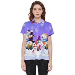 Let s Have Fun With Snowmen Short Sleeve Pocket Shirt