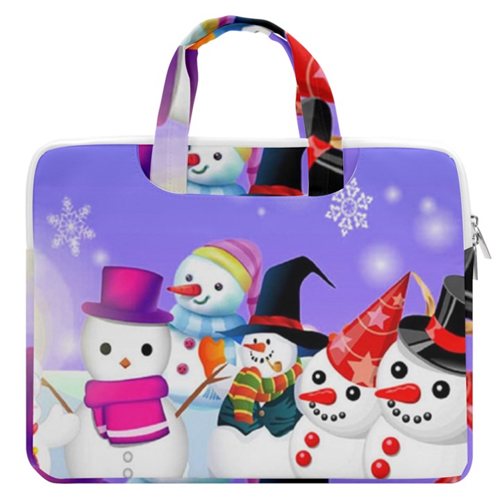 Let s Have Fun With Snowmen MacBook Pro 15  Double Pocket Laptop Bag 