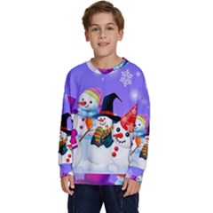 Let s Have Fun With Snowmen Kids  Crewneck Sweatshirt