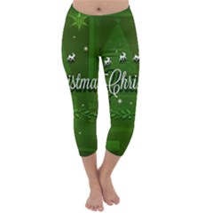 Merry Christmas , Holidays, Celebrations Capri Winter Leggings 