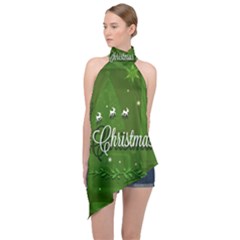 Merry Christmas , Holidays, Celebrations Halter Asymmetric Satin Top by kyorashop23