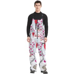 Merry Christmas, Christmas, Cute, Red, Merry, Gnomes Men s Front Zip Ski And Snowboard Bib Pants