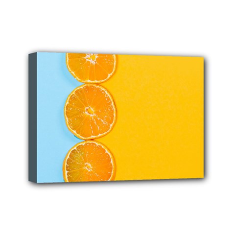 Orange, Slices, Fruit, Citrus Mini Canvas 7  x 5  (Stretched)