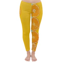 Orange, Slices, Fruit, Citrus Classic Winter Leggings