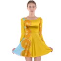 Orange, Slices, Fruit, Citrus Long Sleeve Skater Dress View1