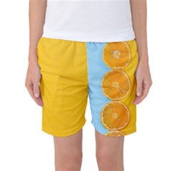 Orange, Slices, Fruit, Citrus Women s Basketball Shorts