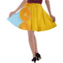 Orange, Slices, Fruit, Citrus A-line Skater Skirt View2