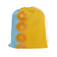 Orange, Slices, Fruit, Citrus Drawstring Pouch (2xl) by kyorashop23