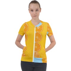 Orange, Slices, Fruit, Citrus Short Sleeve Zip Up Jacket