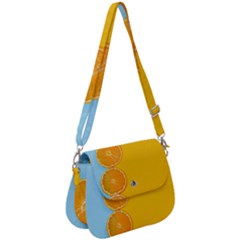 Orange, Slices, Fruit, Citrus Saddle Handbag by kyorashop23