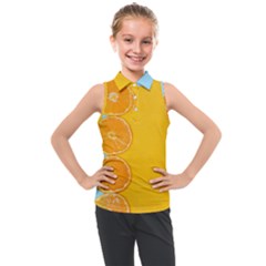 Orange, Slices, Fruit, Citrus Kids  Sleeveless Polo T-shirt