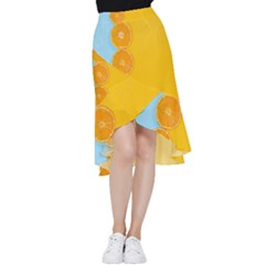 Orange, Slices, Fruit, Citrus Frill Hi Low Chiffon Skirt by kyorashop23