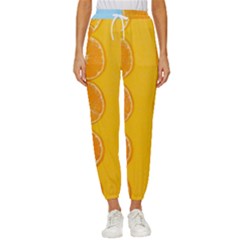 Orange, Slices, Fruit, Citrus Women s Cropped Drawstring Pants by kyorashop23