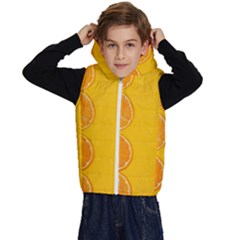 Orange, Slices, Fruit, Citrus Kids  Stylish Hooded Puffer Vest by kyorashop23