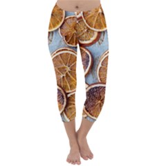 Orange, Slices, Fruits, Citrus Capri Winter Leggings 