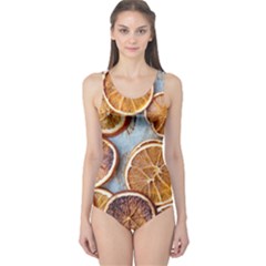 Orange, Slices, Fruits, Citrus One Piece Swimsuit by kyorashop23