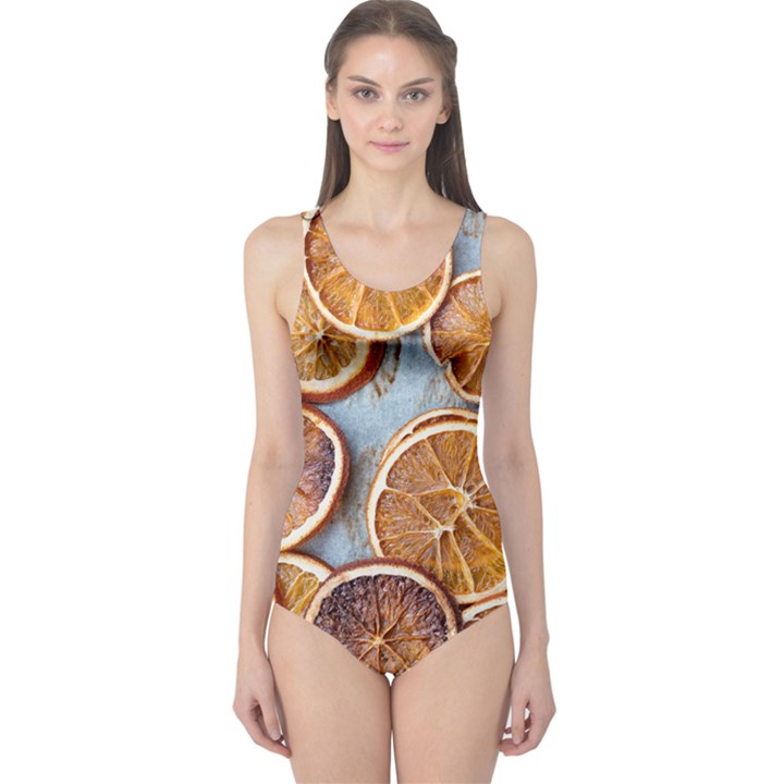 Orange, Slices, Fruits, Citrus One Piece Swimsuit