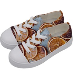 Orange, Slices, Fruits, Citrus Kids  Low Top Canvas Sneakers by kyorashop23