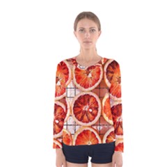 Orange, Fruit, Citrus Women s Long Sleeve T-shirt