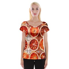 Orange, Fruit, Citrus Cap Sleeve Top